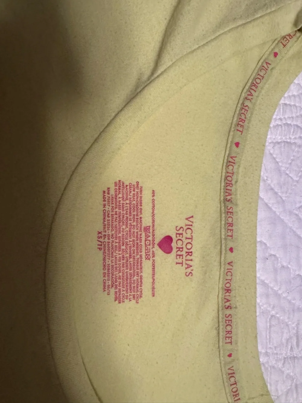 Victoria's Secret Lime Yellow & Pink Logo Nightgown Set - Picture 3 of 5